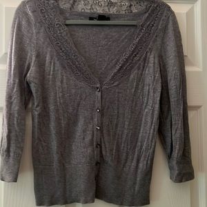 WHBM Womens 3/4 sleeve button up sweater